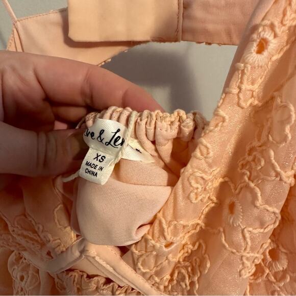 NWT For Love & Lemons Peach Pink Floral Bustier Mini Dress XS - Picture 10 of 14